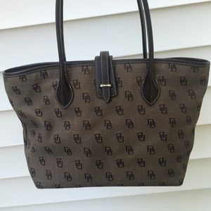 Dooney & Bourke “DB” Signature Logo Pattern Canvas Tote shoulder bag
